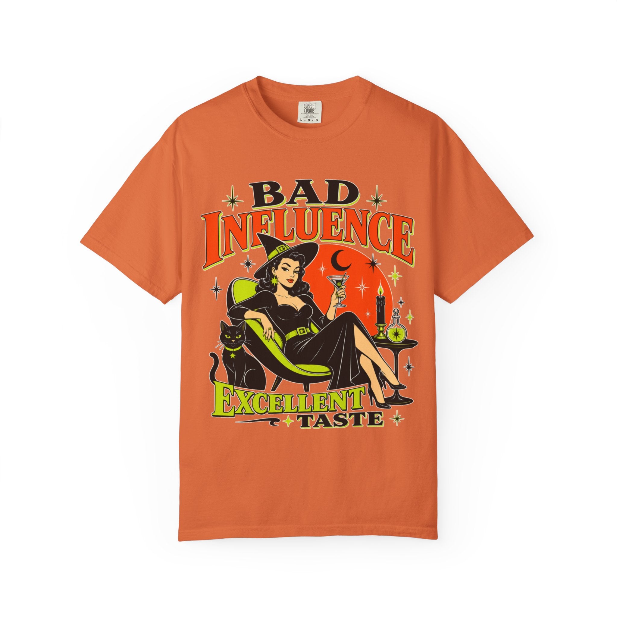 Bad Influence Excellent Taste T-shirt | Witch Pinup Graphic Tee