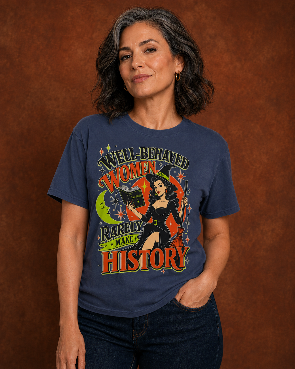 Well Behaved Women Rarely Make History T-shirt | Vintage Witch Illustration