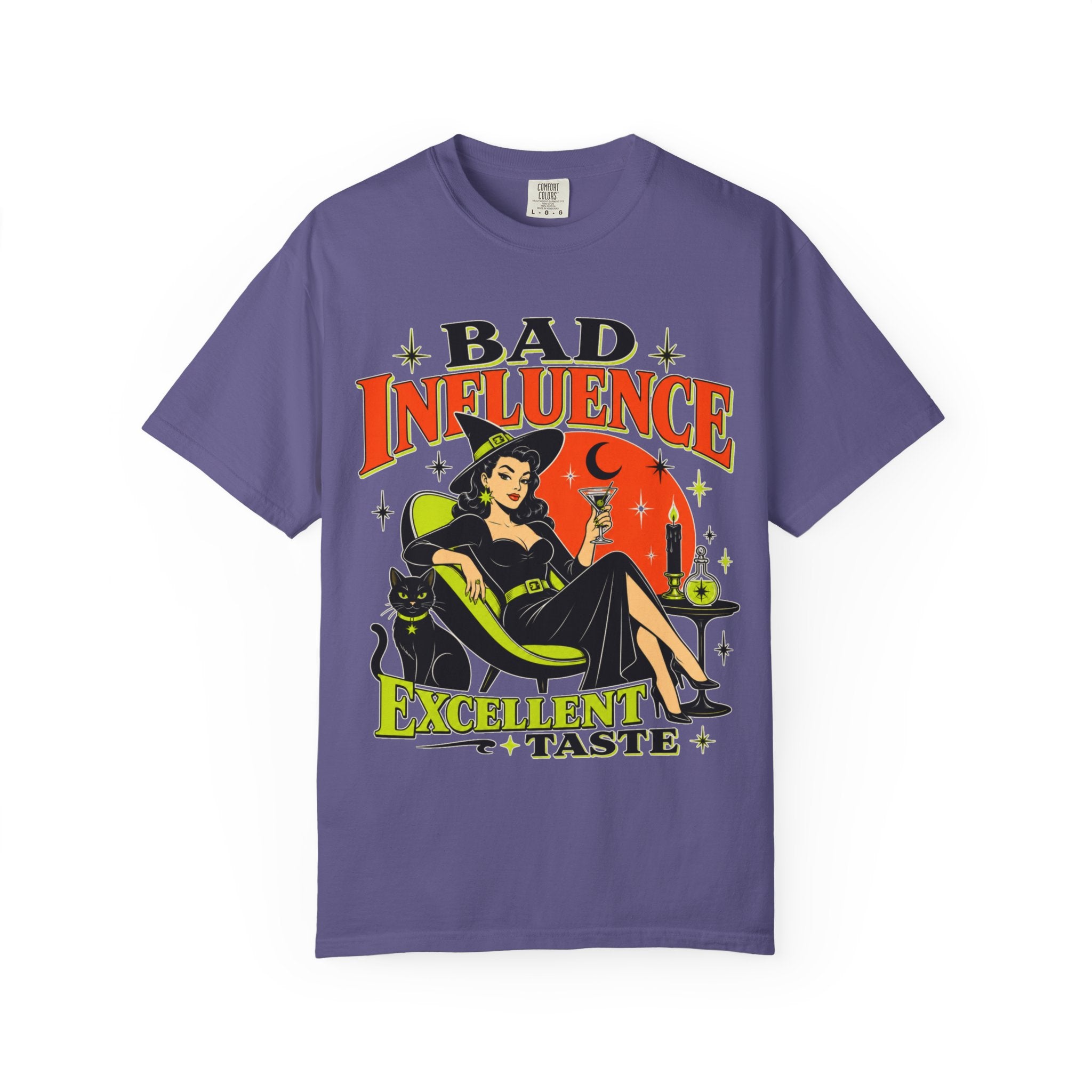 Bad Influence Excellent Taste T-shirt | Witch Pinup Graphic Tee