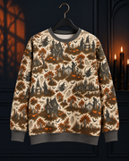 Witchy Village All-Over Print Sweatshirt — Haunted House Halloween Crewneck