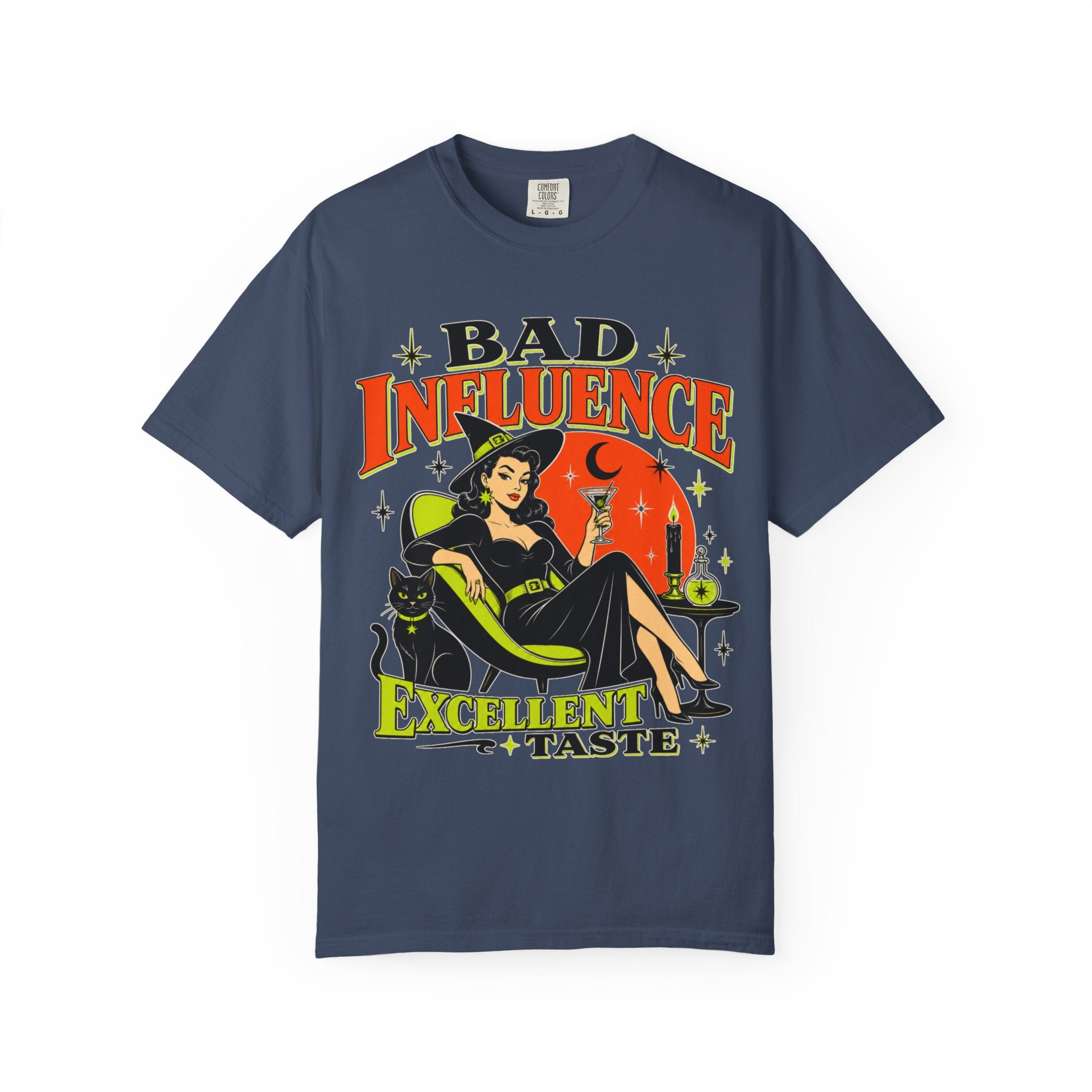 Bad Influence Excellent Taste T-shirt | Witch Pinup Graphic Tee