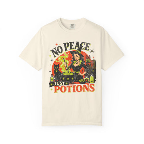 Funny Witch Shirt, No Peace Just Potions Tee, Retro Halloween Graphic, Vintage Witch Shirt, Comfort Colors Spooky Season Tee