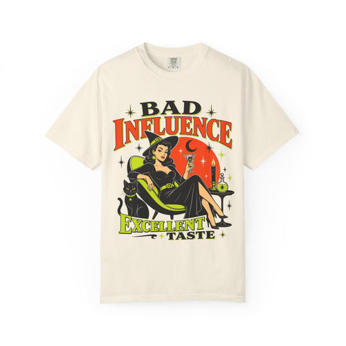 Bad Influence Excellent Taste T-shirt | Witch Pinup Graphic Tee
