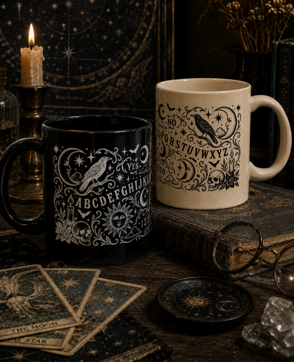 Ouija Board Ceramic Mug — Mystic Planchette Coffee Cup