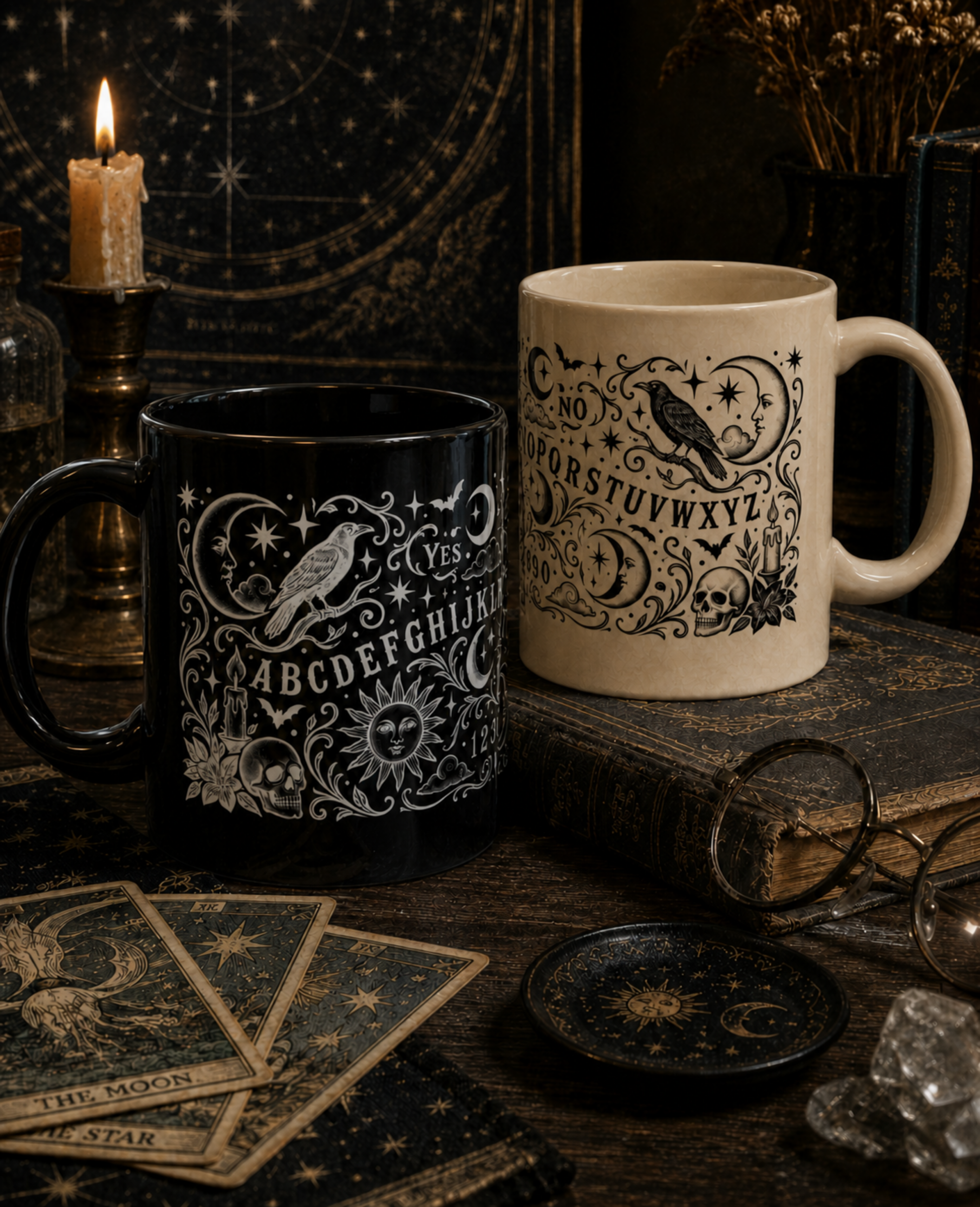 Ouija Board Ceramic Mug — Mystic Planchette Coffee Cup