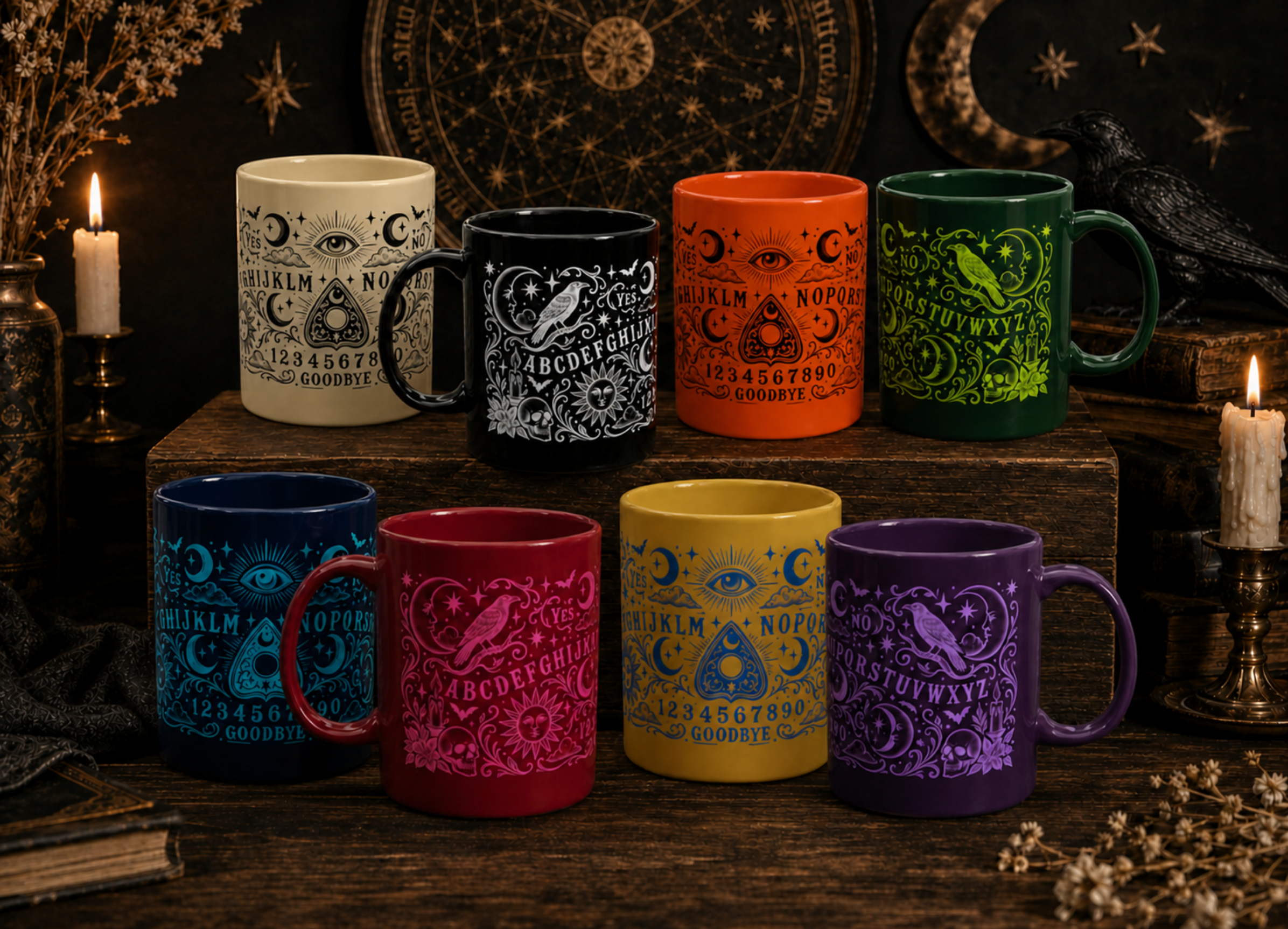 Ouija Board Ceramic Mug — Mystic Planchette Coffee Cup