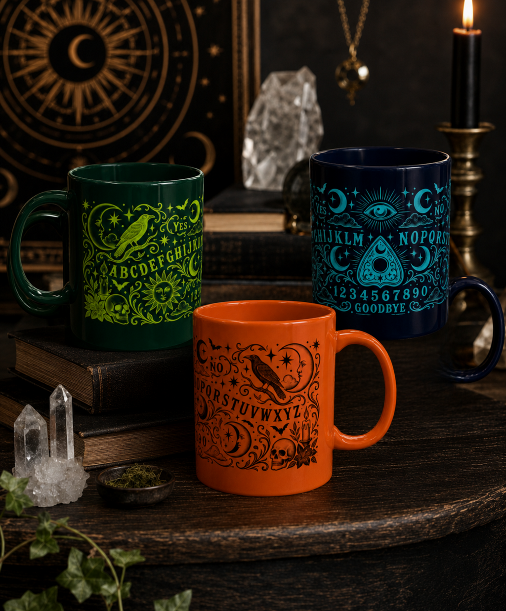 Ouija Board Ceramic Mug — Mystic Planchette Coffee Cup