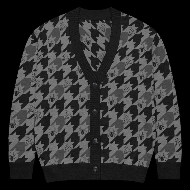 Unisex Halloween Cardigan, Spooky Haunted House Ghost Knit Sweater