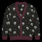 Unisex Halloween Cardigan, Spooky Haunted House Ghost Knit Sweater