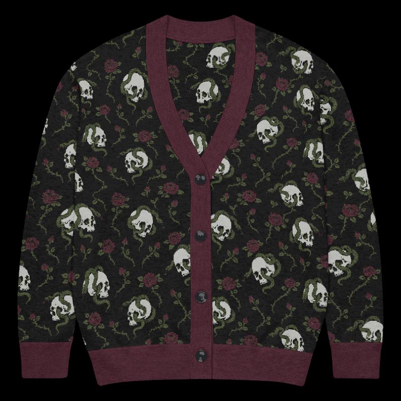 Unisex Halloween Cardigan, Spooky Haunted House Ghost Knit Sweater