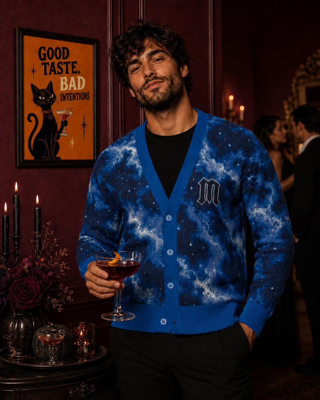 Blood Moon Custom Monogram Cardigan