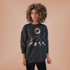 Halloween Monsters Abbey Crossing Crewneck Sweatshirt | Moonlit Cemetery Scene