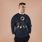 Halloween Monsters Abbey Crossing Crewneck Sweatshirt | Moonlit Cemetery Scene