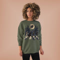 Halloween Monsters Abbey Crossing Crewneck Sweatshirt | Moonlit Cemetery Scene