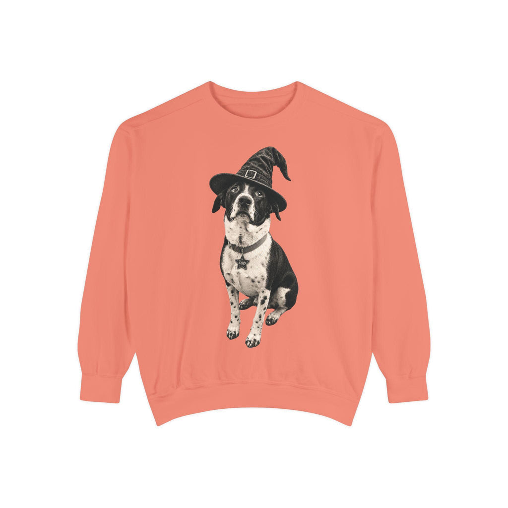 Custom Pet in Witch Hat Sweatshirt | Halloween Dog Crewneck