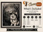 Custom Dog Witch Portrait, Personalized Halloween Pet Poster (Digital Download)