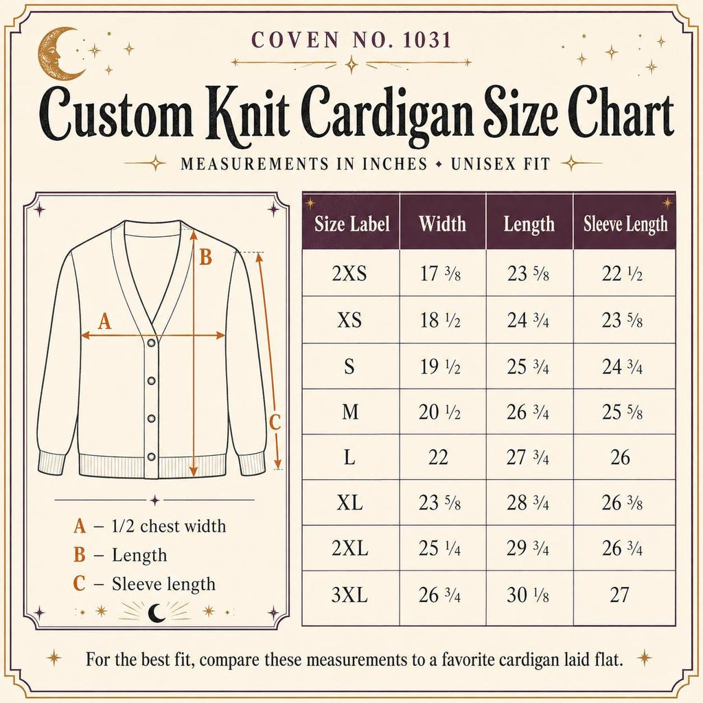 Witchy Celestial Knit Cardigan, Gothic Jacquard Sweater, Unisex Halloween Cardigan