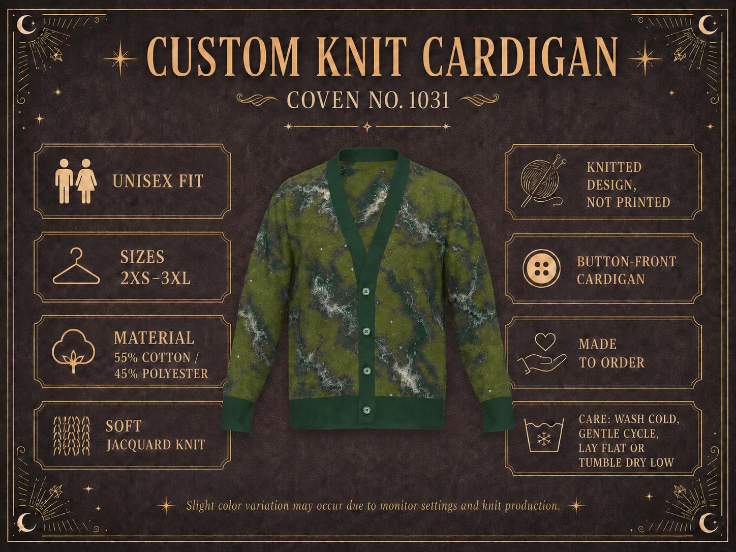 Blood Moon Custom Monogram Cardigan