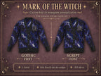 Witchy Celestial Knit Cardigan, Gothic Jacquard Sweater, Unisex Halloween Cardigan