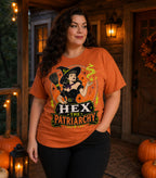 Hex the Patriarchy Witch T-Shirt | Feminist Retro Witch Graphic Tee