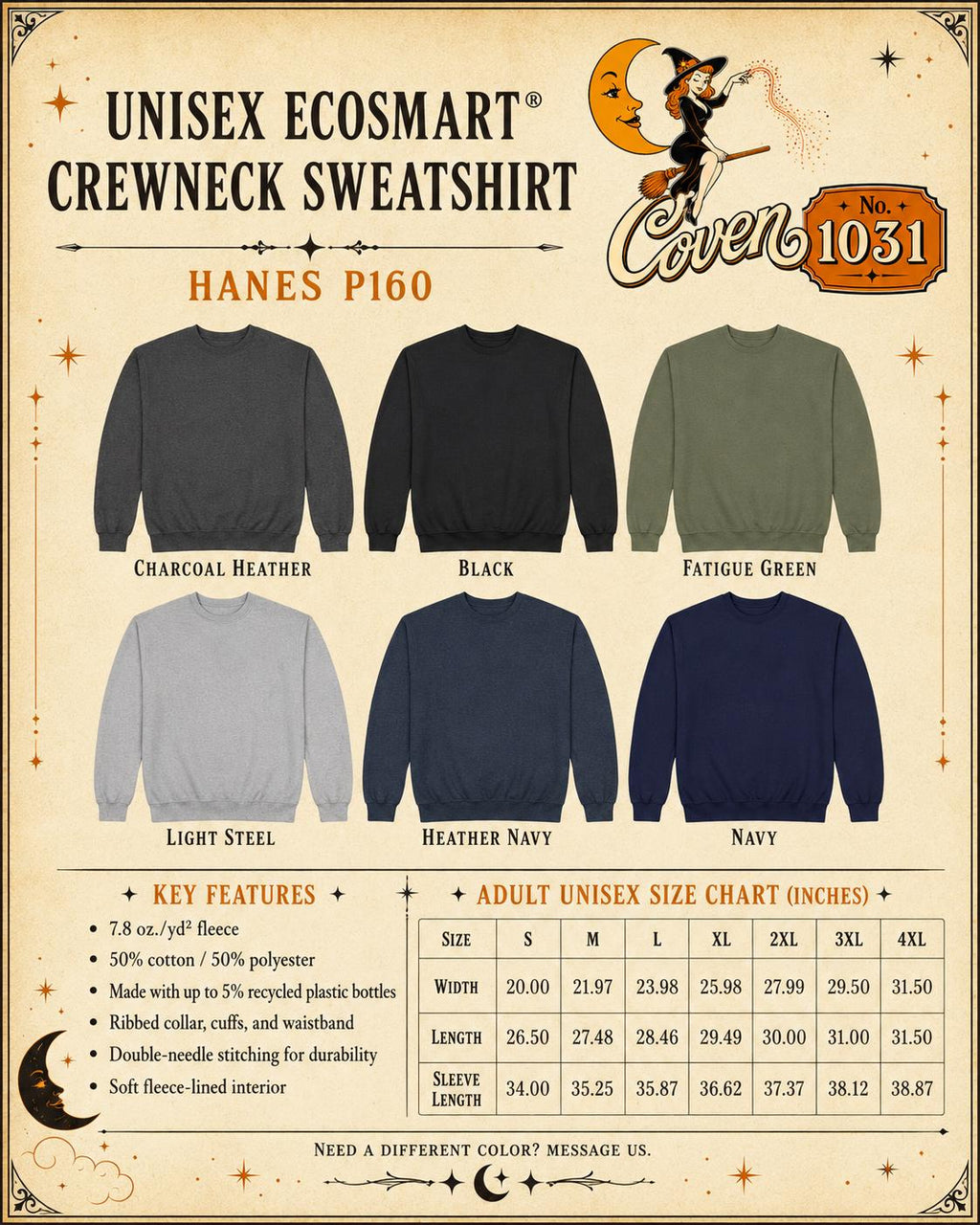 Halloween Monsters Abbey Crossing Crewneck Sweatshirt | Moonlit Cemetery Scene