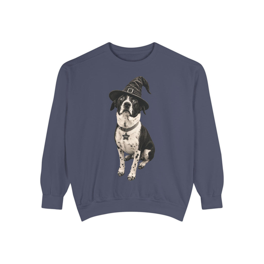 Custom Pet in Witch Hat Sweatshirt | Halloween Dog Crewneck