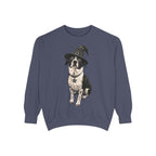 Custom Pet in Witch Hat Sweatshirt | Halloween Dog Crewneck