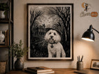 Custom Dog Witch Portrait, Personalized Halloween Pet Poster (Digital Download)