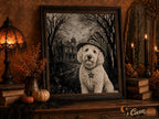 Custom Dog Witch Portrait, Personalized Halloween Pet Poster (Digital Download)