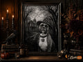 Custom Dog Witch Portrait, Personalized Halloween Pet Poster (Digital Download)